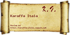 Karaffa Itala névjegykártya